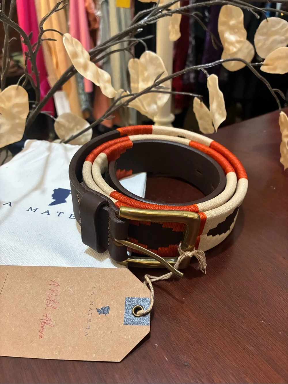La Matera Ranchero Polo Leather Belt Limited Edition Size 38